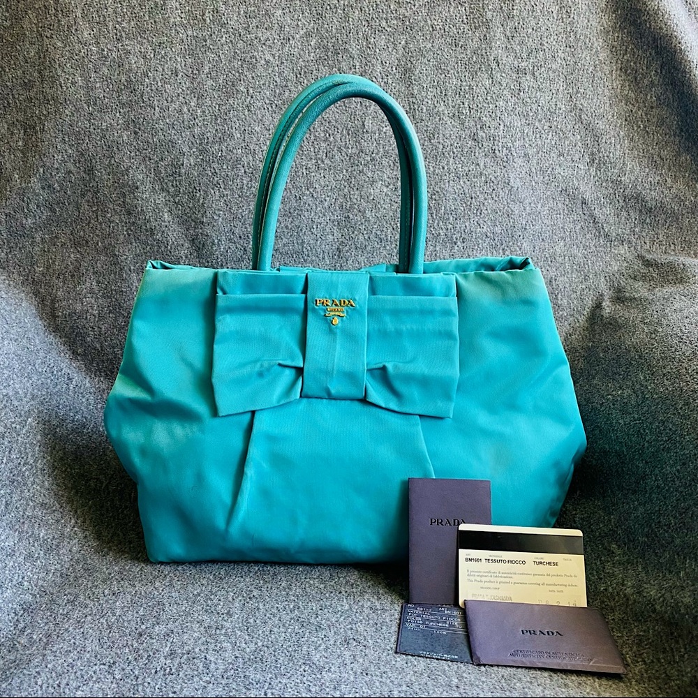 Prada Fiocco Bow Tessuto Handbag